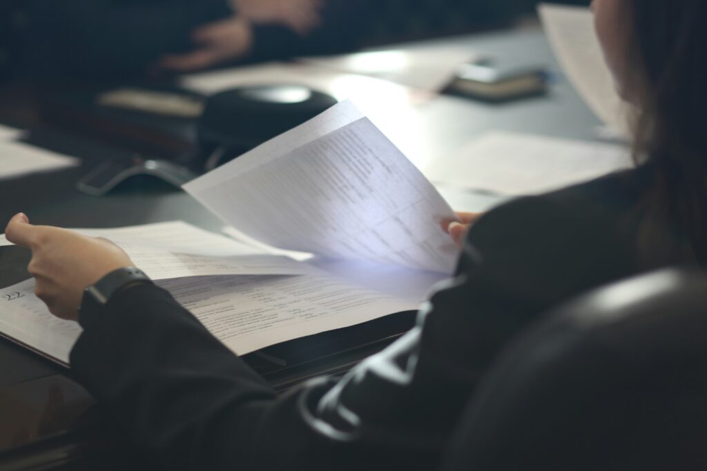 Attorney meeting with a family about a legal matter