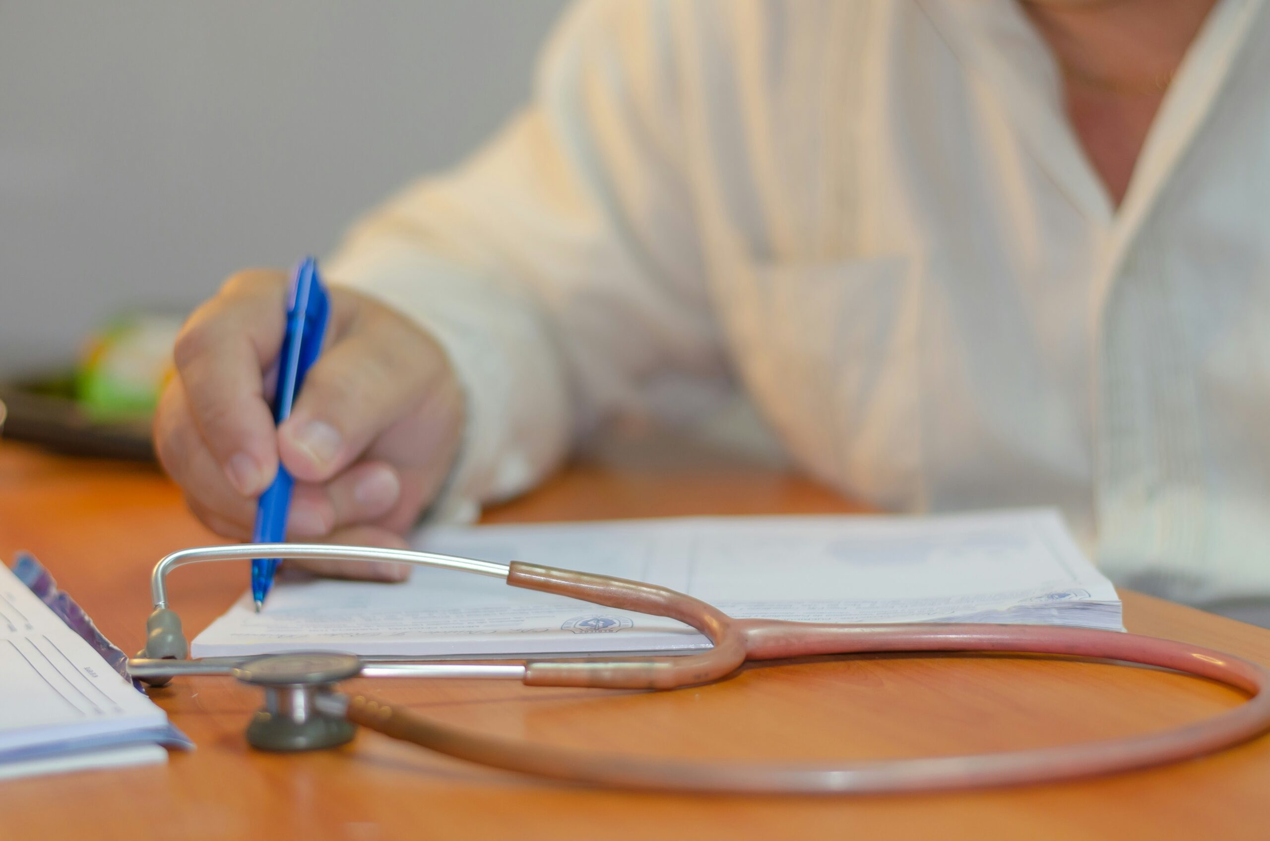 Doctor reviewing a patient's medical records